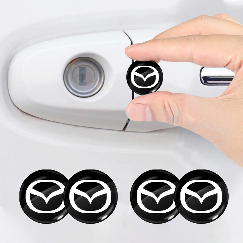 Car Lock Keyhole Stickers Door Lock Protect Car 3D Stickers For Mazda 6 3 CX5 5 2 323 CX7 Demio Atenza Axela MX30 CX30 CX3 CX9 RX8 RX7