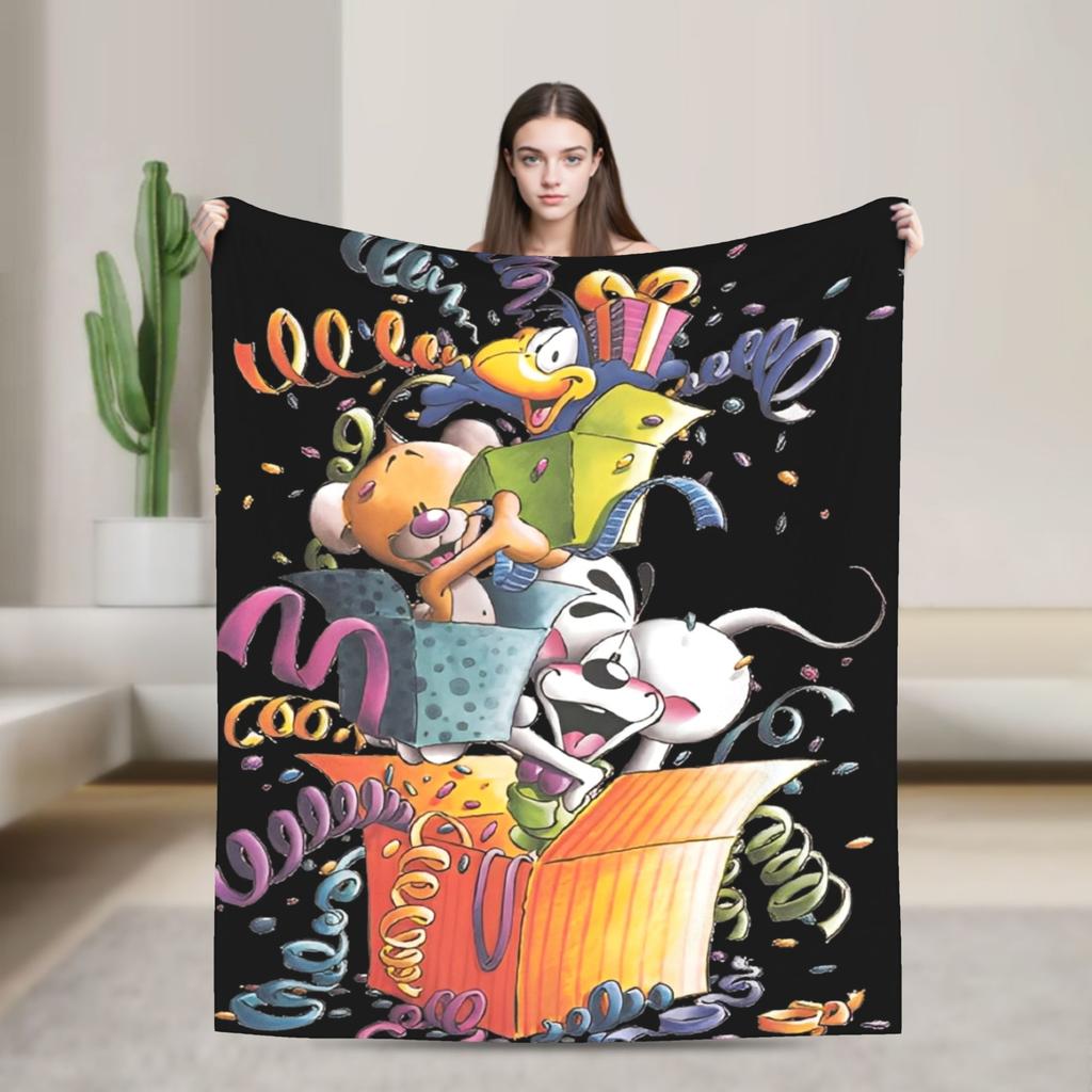 Lustige Cartoon D-Diddls Strickdecken Korallenfleece Plüsch Diddl Warme Überwurfdecken für Schlafzimmer Sofa Bett Teppich