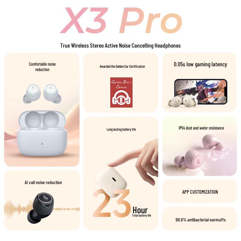 Edifier X3 Pro True Wireless Noise Cancelling Earbuds