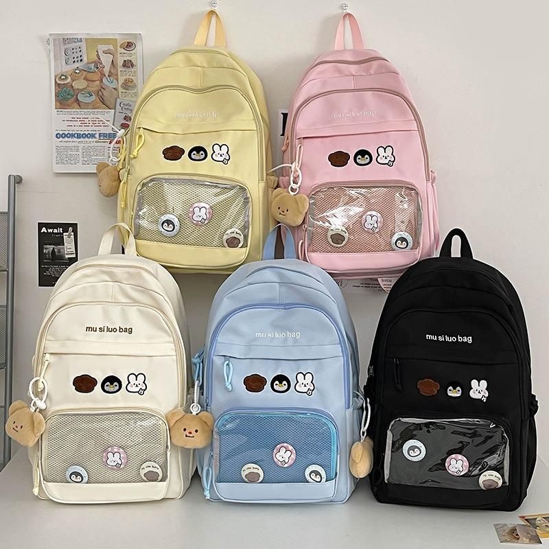 School bag style large capacity junior high school students student backpack girls new casual school bag