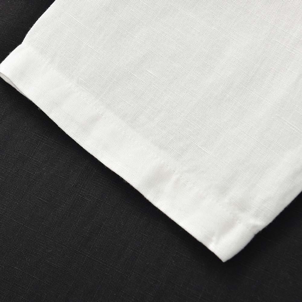 Rain Dew Damen Hanf Weiß Langarm Tencel Leinen Entspannte Passform Oberteil