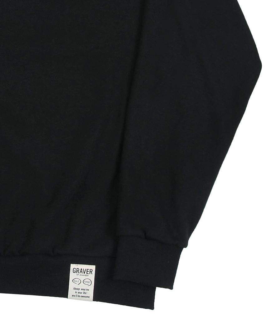 GRAVER [Unisex] Flower Heart Logo Smile Sweatshirt_Black