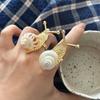 Natural Shell Snail Ring Jewelry Accessories Bohemia Finger Ring Vintage Ocean Animal Ring Gift