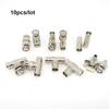 10pcs 2way BNC Male Female To Right Angel BNC Male Female Plug Jack T Type Splitter RG59 Q9 Coaxial Cable Connector Converter