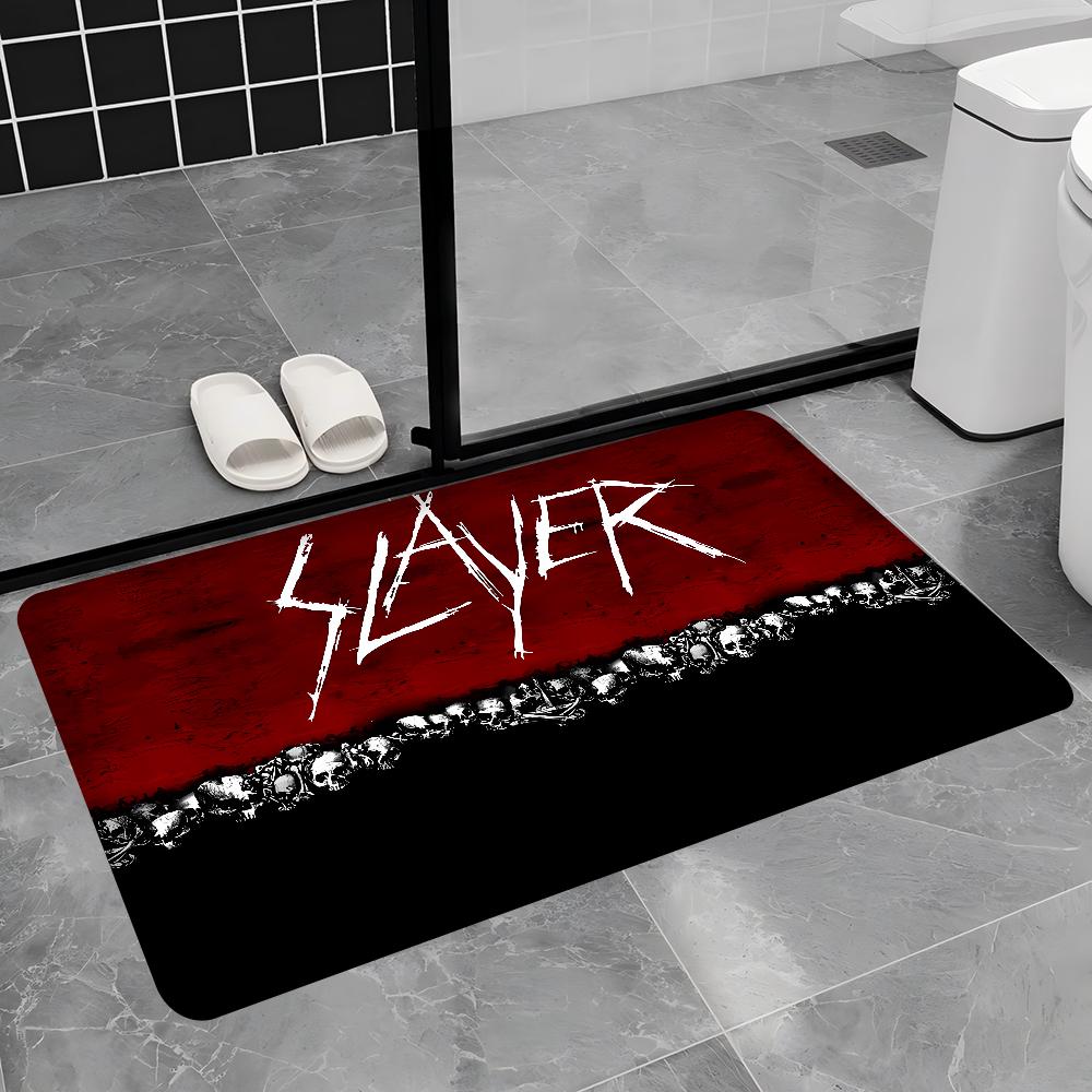 Tapis de Bain Musique Groupe Heavy Metal S-Slayer Style Nordique Tapis de Porte Maison Tapis de Bain-Toilettes Chambre à Coucher Tapis de Porte Bienvenue