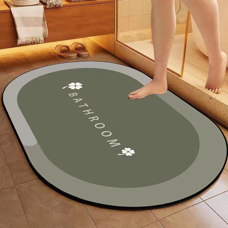 Simple Soft Diatom Mud Mat Bathroom Slip-resistant Moisture-wicking Quick Drying Mat Toilet Toilet Door Mat Durable