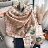 Thousands Of Bird Grids, Plants, Flowers, Camellias, Fashionable And Versatile, Confident And Elegant Imitation Cashmere Thermal Scarf