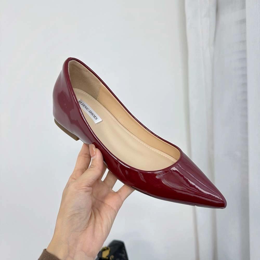 Luxury Designer Pointed Toe Women Shoes Inner Height Shallow Slip On Women Soft Sole Flat Shoes Ladies Casual Shoes Q241