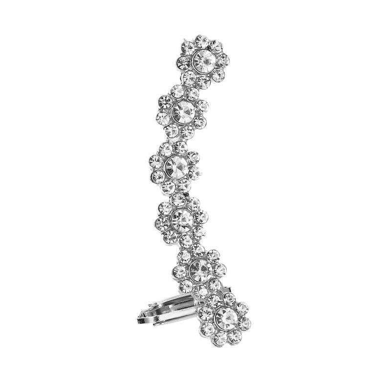 1 Pcs Fashion Full Diamond Butterfly Flower Crystal Single Ear Clip Earring