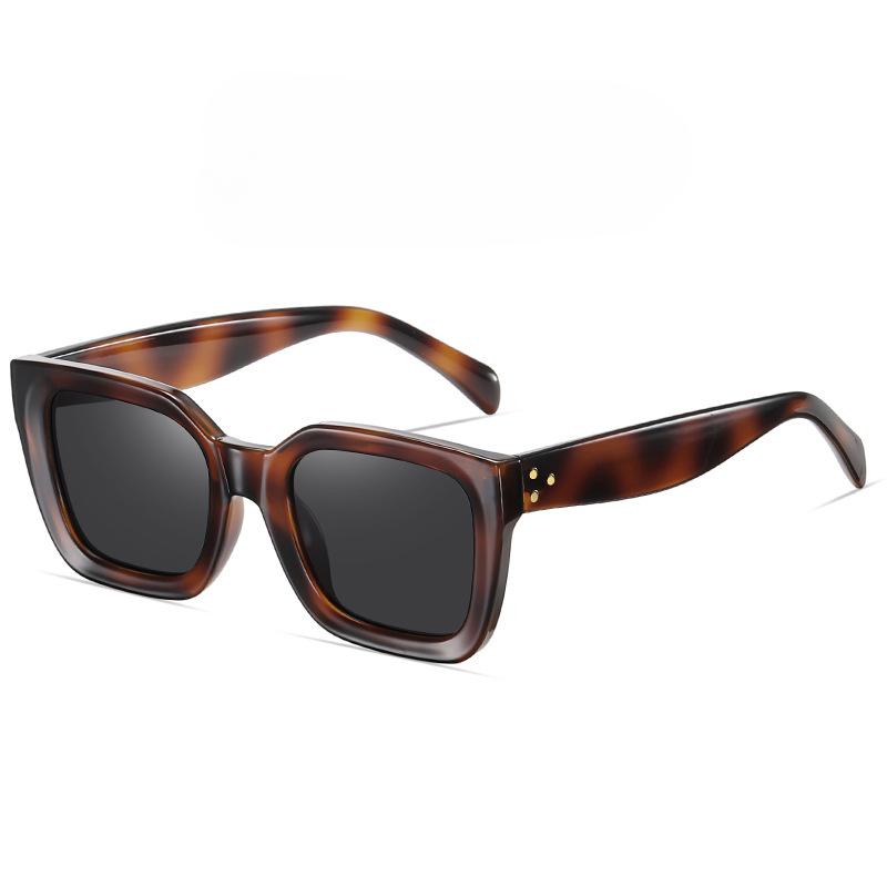 Square Women's Sunglasses Tr90 High-Grade Fashionable Sun-Proof Glasses Large Frame Tac Lens Glasses Frame