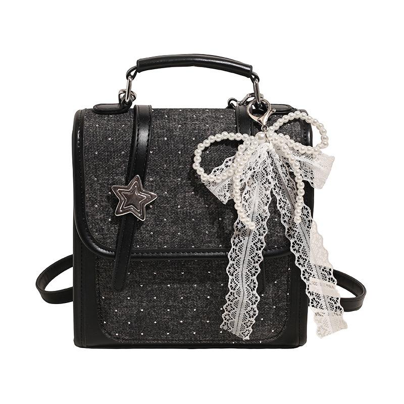 Niche Portable Backpack Women's Summer New Denim Small Bag Fashionable Exquisite Backpack
