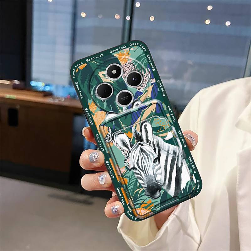 Mjukt fodral Fullt omslutande Telefonfodral För Redmi 14C 4G/14R 5G/A3 Pro 4G/POCO C75 Smutsavvisande Stötsäkert Skydd Kortfack TPU