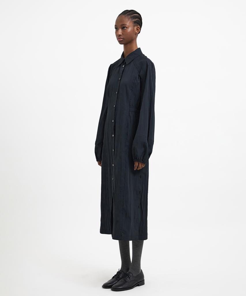 Youth Side-Slit Shirt Dress - Black