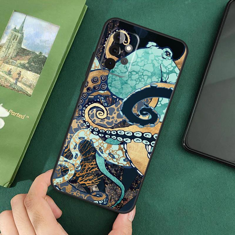 Marine Life Ocean Octopus Case For Samsung Galaxy A54 A12 A22 A32 A52 A72 A52S A14 A70 A51 A71 A33 A53 A73 Cover