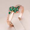 Luxury Green Natural Zircon Ring For Women Rose Gold Color White Stone Daily Easy Matching Fine Jewelry Gift