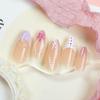 30-Piece Set: Handmade Almond Nails with 3D Flowers, Butterflies & Pearls