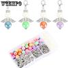 Kit de porte-clés à perles Design d'aile d'ange gardien Bricolage Accessoires de décoration pour sacs pour femmes et hommes Porte-clés suspendus Artisanat de porte-clés Fournitures de fabrication