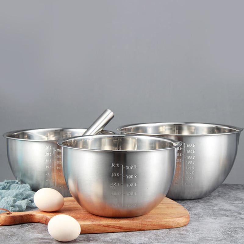 Stainless Steel Mixing Bowls Non Slip Whisking Bowls for Salad Cooking Baking