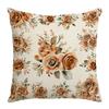 Nouvelle Housse de Coussin de Canapé pour la Maison d'Automne et de Thanksgiving Imprimée Lettres Fleurs en Lin Couleurs Chaudes