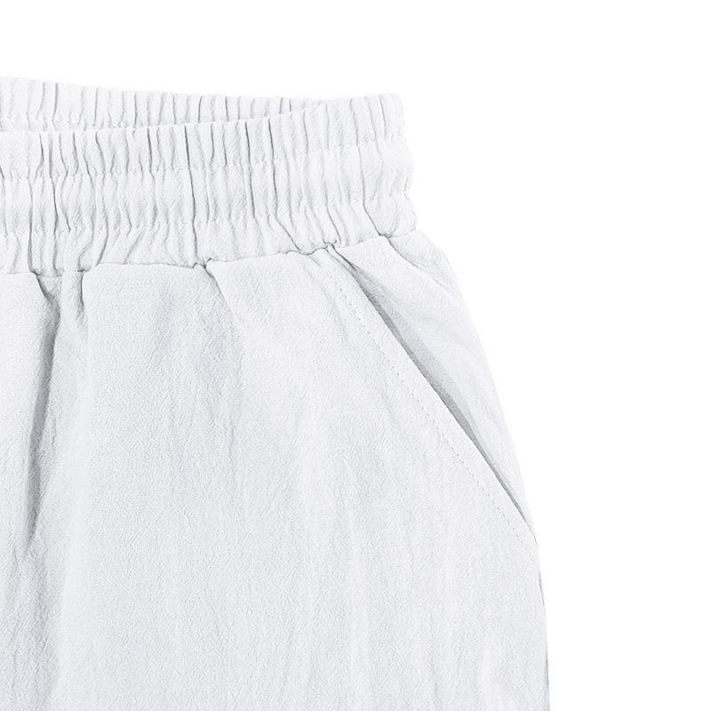 Men's American Style Multi-Pocket Cargo Shorts, Casual Loose Linen Drawstring Shorts