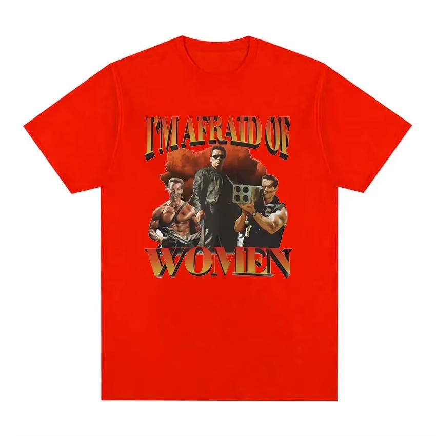 Im Afraid of Women Gym Retro Graphic T Shirt Mens Gothic Fashion Short Sleeve Tshirts Men Clothing Tshirt