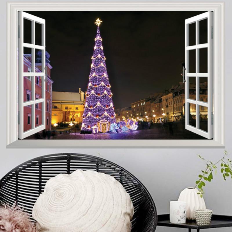 Weihnachtsfenster 3D Wandaufkleber Persönlichkeit Zuhause Weihnachtsdekoration Stereo Wandaufkleber