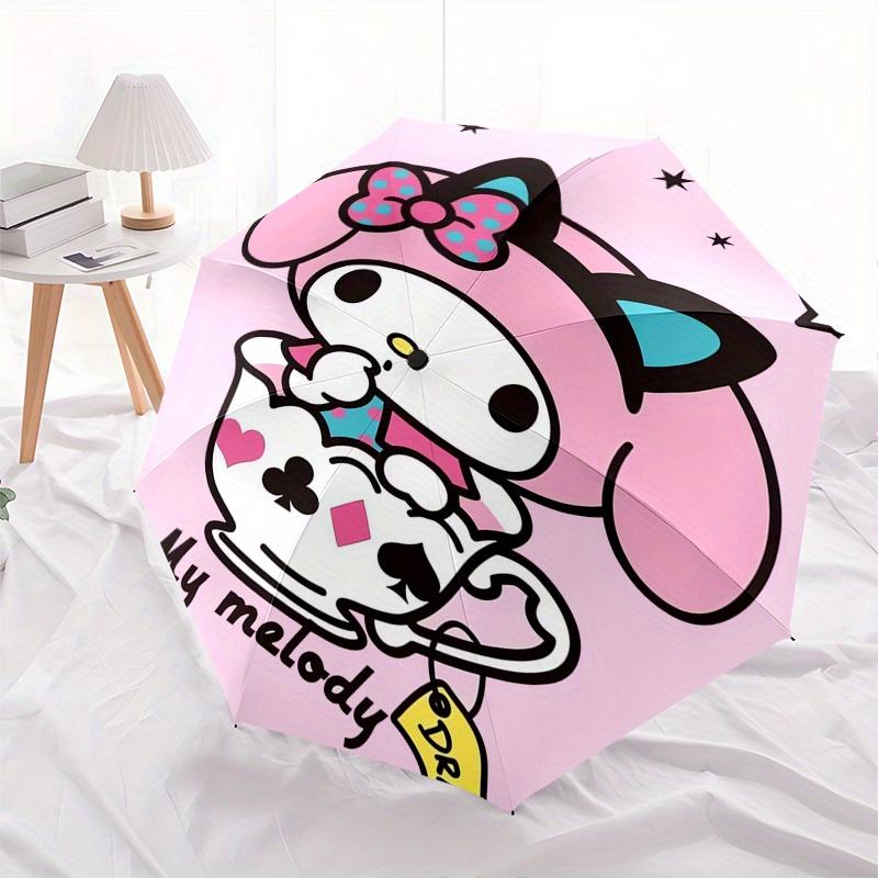 My Melody, Drink Me Automatic Opening and Closing Parasol Compact Travel Umbrella with 8 Ribs for Women and Men Ideal Birthday/Christmas Gif