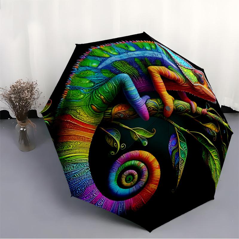1pc Chameleon Colors Automatic Folding Umbrella, Lightweight Retractable Compact Travel Umbrella, 8-Rib Sturdy Frame, Fine Outdoor Umbrella055