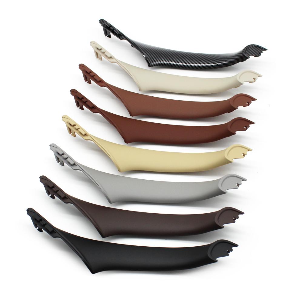 LHD Carbon Fiber Beige Black Interior Door Pull Handle Trim Cover Set For BMW 5 Series F10 F11 F18 520i 523i 525i 528i 535i