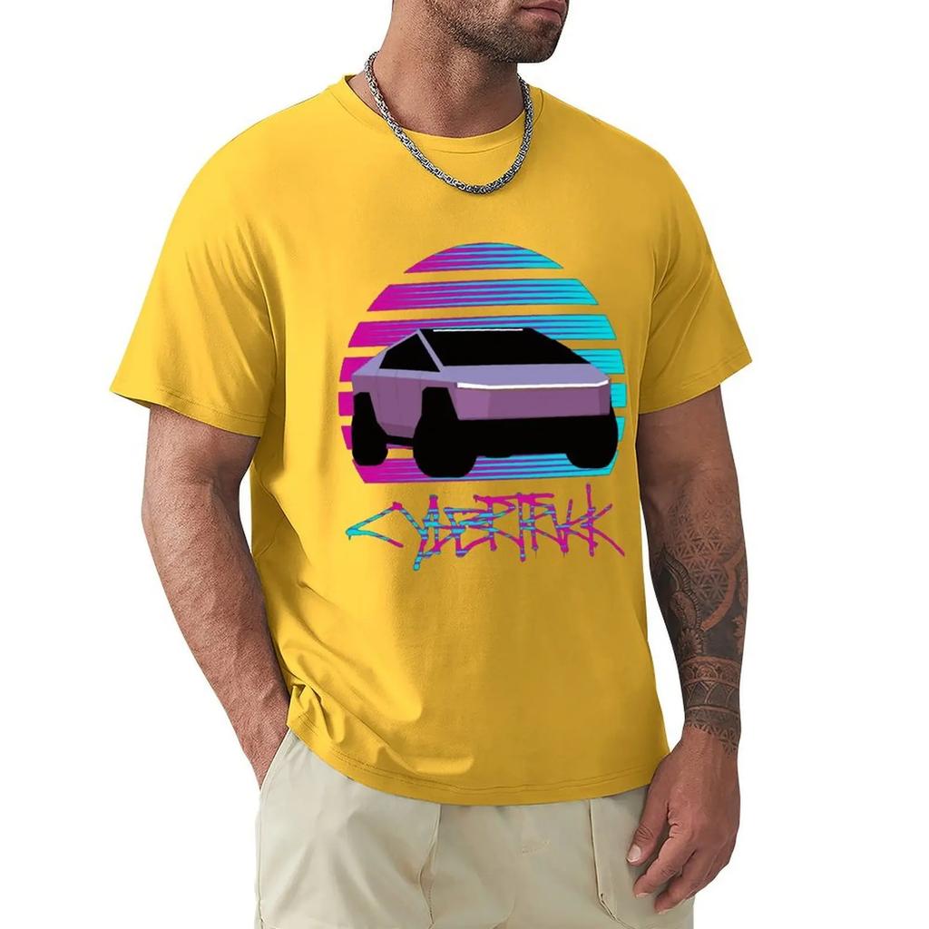Cybertruck Cyber Truck Graffiti Future Aesthetic T Shirt Harajuku Short Sleeve T-shirt 100% Cotton Graphics Tshirt Tops
