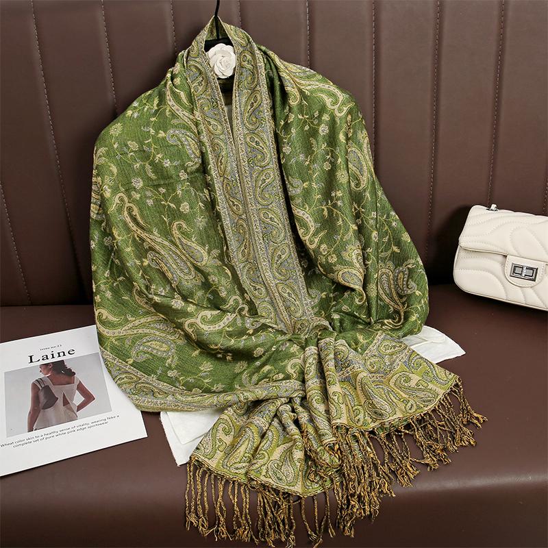 24Color Luxury Bohemian Style Shawl Women Scarf Jacquard Paisley Pattern Designer Lady Muslim Hijab Pashmina