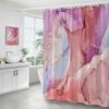 Abstract Blue Marble Shower Curtains Ink Art Textured Pattern Modern Polyester Fabric Home Bathroom Curtain Decor Set With Hooks