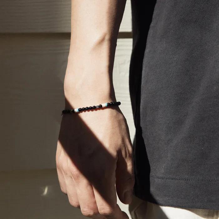 [Unisex] Onyx and Gemstone Bracelet