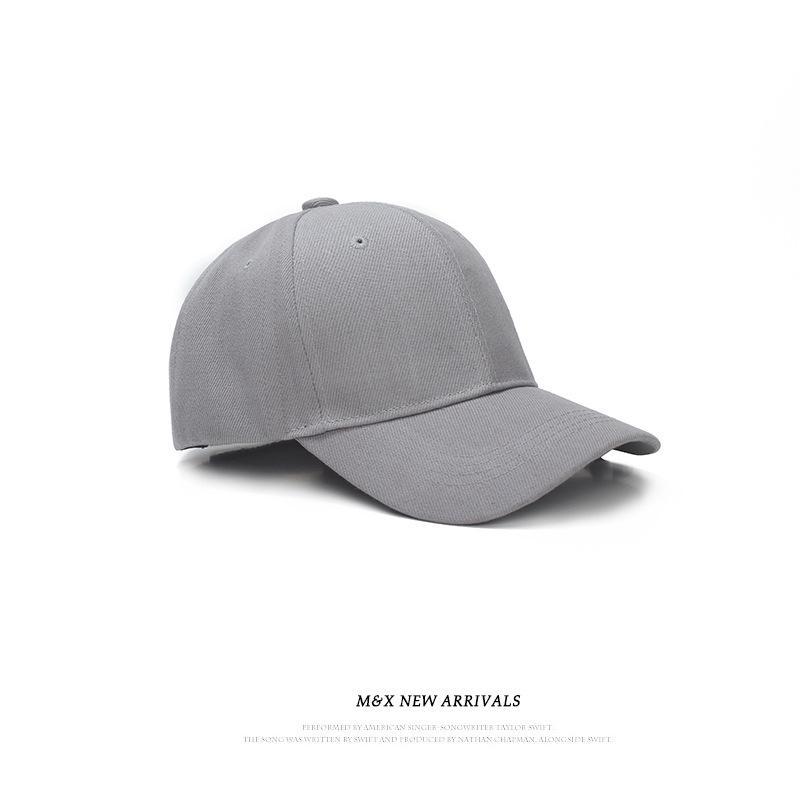 Unisex Custom Logo Solid Color Baseball Cap - Spring/Autumn Casual Korean Style for Large Head.