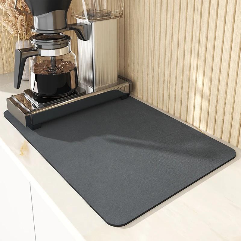 Kitchen Drain Mat Dish Drying Mats Super Absorbent Pad for Tableware Non-slip Placemat Sink Faucet Anti Splash Protector 50x60cm
