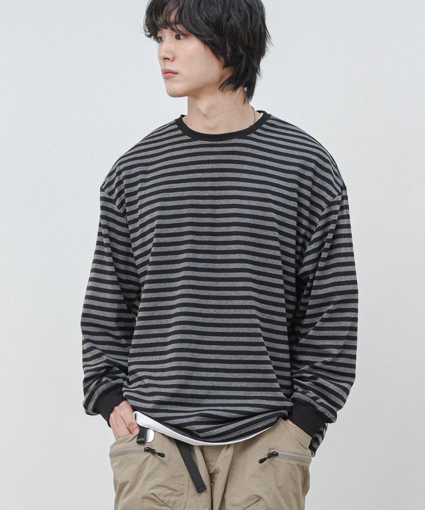 Modernoment Striped Oversized String Long Sleeve [Khaki]