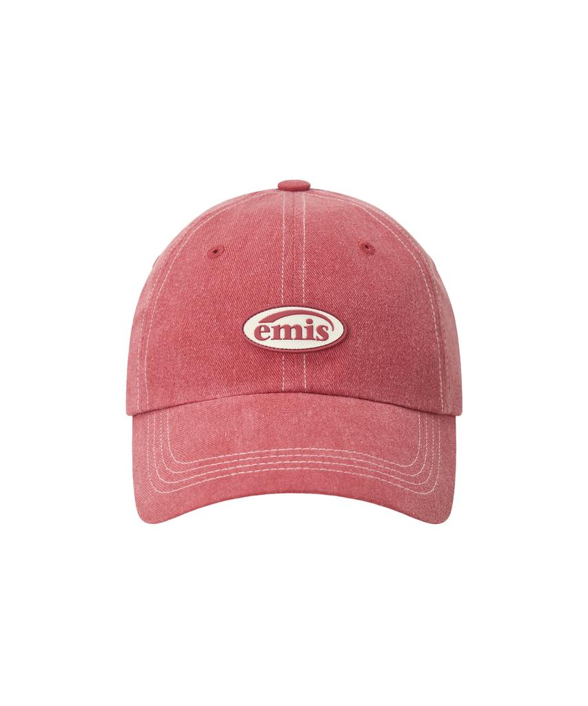 Imiseu Mini Rubber Patch Pigment Ball Cap-Red