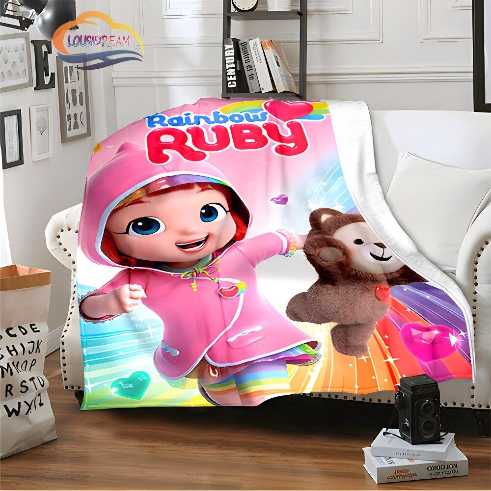 3D kreslený seriál Rainbow Ruby Detská deka Lulu a medveď roztomilá deka Deka pre inteligenciu a dobrodružstvo Anime deka
