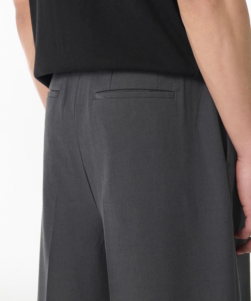 MUSINSA STANDARD Wide Bermuda Hidden Banding Half Slacks [Gray]