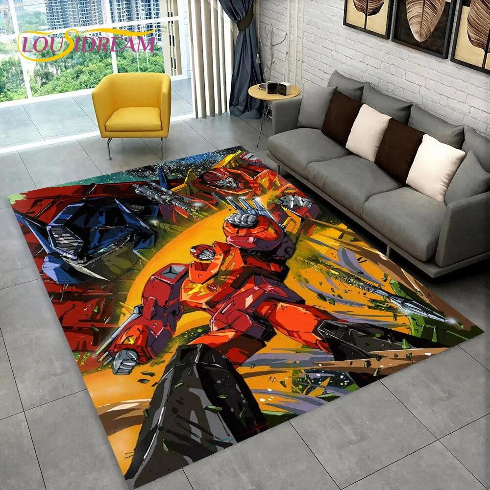 Cartoon T-Transformers Autobots 3D Rug Carpet for Living Room Bedroom Home Decor,Floor Mat Non-slip for Sofa Doormat Gift Kids