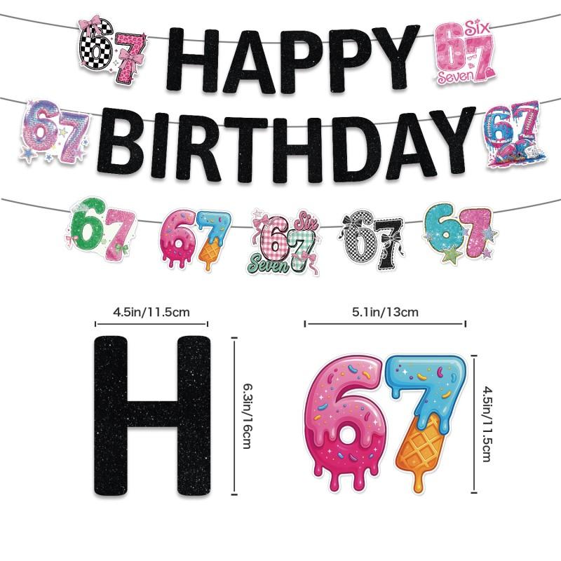 Lustiger Sechs Sieben 67 Geburtstagsballon 67 Motto Party Dekoration Babyparty Ballon Banner Geburtstagsparty Dekoration