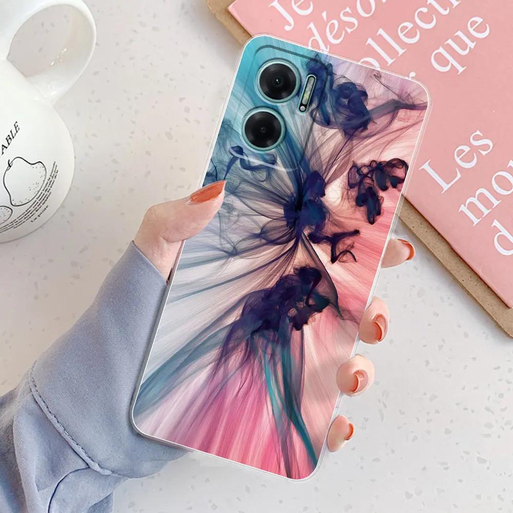 Pour Redmi 10 5G Coque 2022 Nouvelle Transparente Mode Filles Coques de Téléphone Souples pour Xiaomi Redmi 10 5G Coque Arrière en Silicone Pare-chocs en TPU