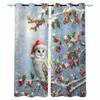 Christmas Winter Snowscape Owl Blackout Curtains For Living Room Bedroom Window Treatment Blinds Drapes