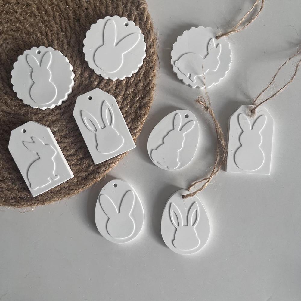 Cartoon Easter Bunny Pendant Mold Handmade Cute Rabbit Series Silicone Molds Elegant Drop Glue Plaster Mold