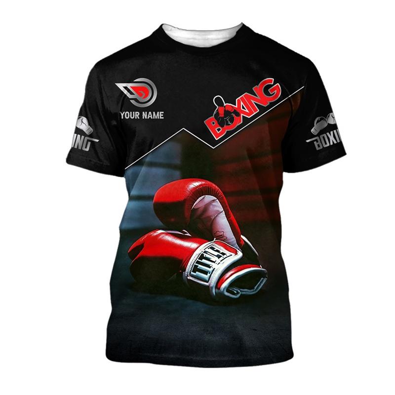 3D Printed Boxing Combat Sports T Shirt for Men Customized Pattern Tee Shirts Summer Street Loose Short Sleeve O-Neck T-shirts