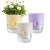 Self Watering Plant Pot Orchid Planter with Wick Ropes Flower Pot with Drainage Holes Transparent Water Reservoir for Indoor Plants Home Office Decor