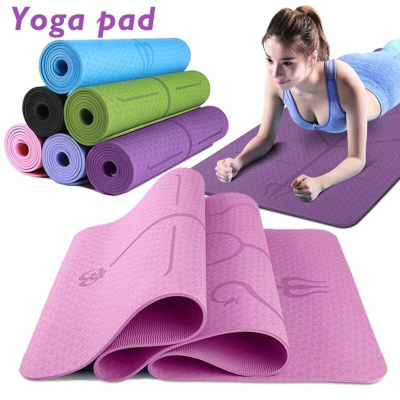 Mat 6mm Yoga Position Line Non Slip Carpet Mat Beginner Environmental Fitness