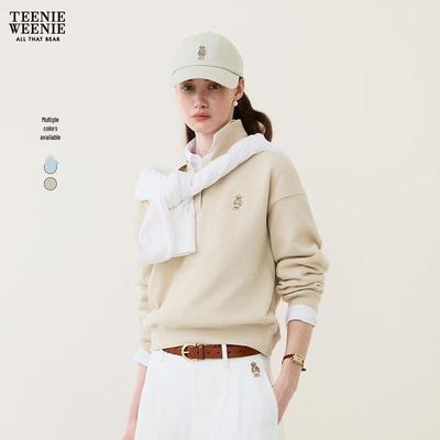 Women's Bear Cartoon POLO Collar Sweatshirt