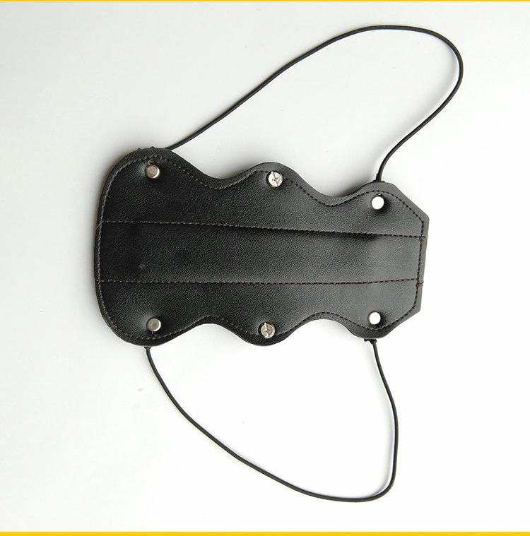 Black PU Leather Traditional Archery Fox Armguard - Sports Protective Gear