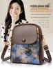 2024 Women's Versatile Soft Leather Floral Crossbody Bag with Three Layers